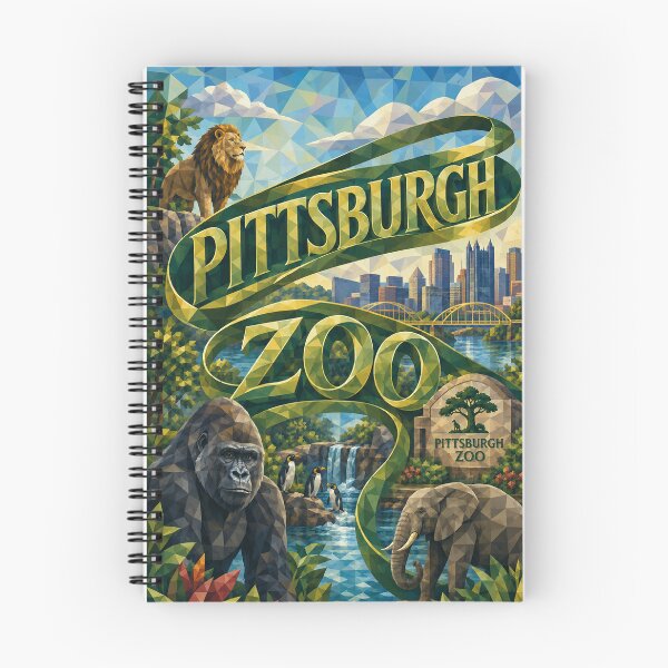 Item preview, Pittsburgh Zoo and Aquarium Wildlife beneath Steel City Skyline designed and sold by Places On Earth.