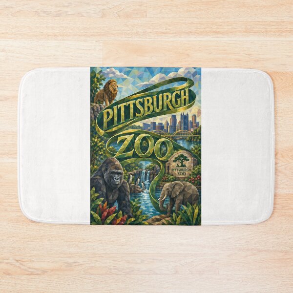 Item preview, Pittsburgh Zoo and Aquarium Wildlife beneath Steel City Skyline designed and sold by Places On Earth.