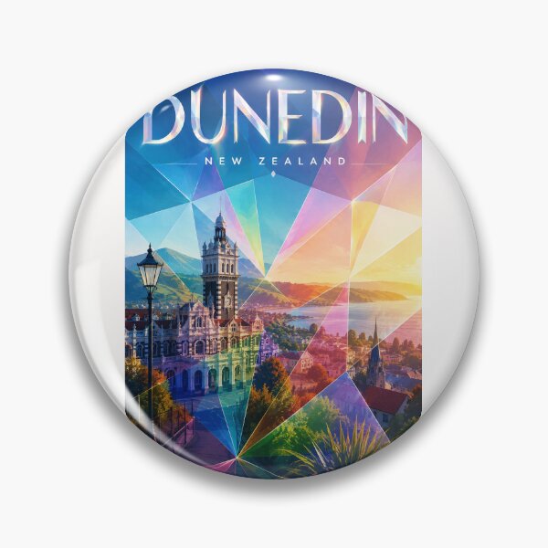 Item preview, Dunedin New Zealand Railway Station and Otago Harbour at Sunset designed and sold by Places On Earth.