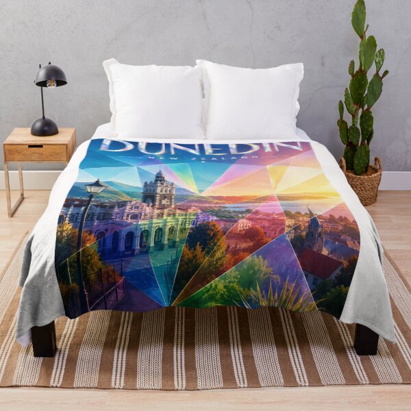 Item preview, Dunedin New Zealand Railway Station and Otago Harbour at Sunset designed and sold by Places On Earth.