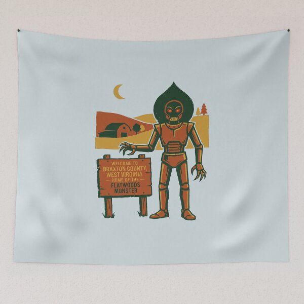 Item preview, Flatwoods Monster Welcome To Braxton County WV Cryptid Graphic designed and sold by KiwiRider.