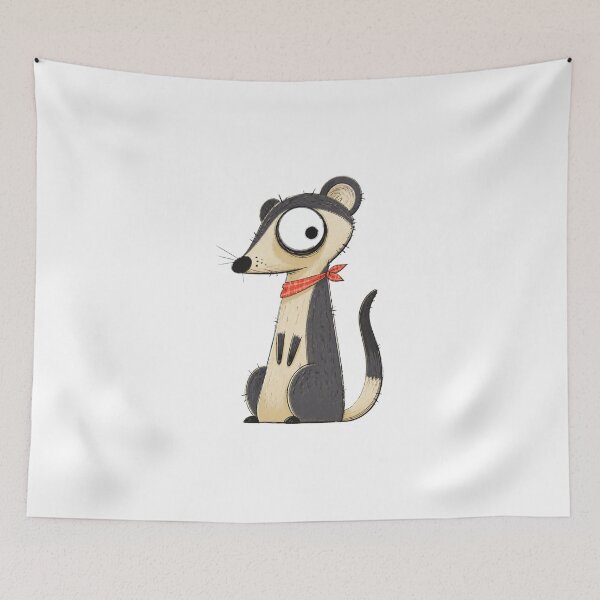 Item preview, Stoat with Coral Neckerchief designed and sold by The-Art-of-D.