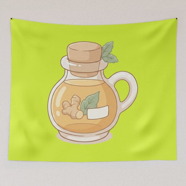 Item preview, Cute Ginger Oil Bottle Kawaii Herbal Potion Elixir Illustration designed and sold by Indraokta22.
