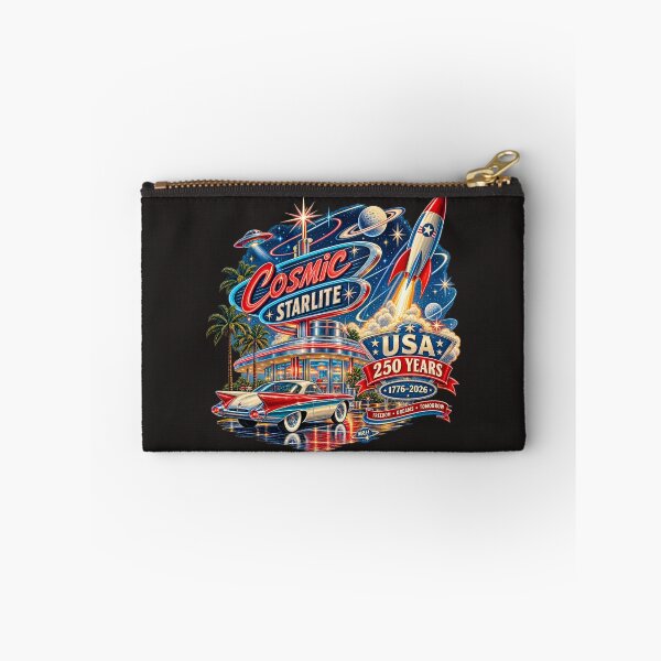Item preview, Cosmic Starlite Diner USA 250 Ans Fusée Rétro designed and sold by Normandy Road Heritage™ - Vintage Garage Art.