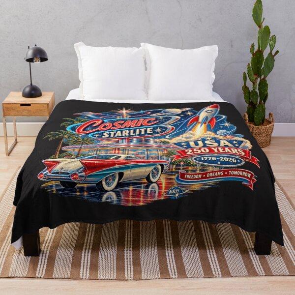 Item preview, Cosmic Starlite Diner USA 250 Ans Fusée Rétro designed and sold by Normandy Road Heritage™ - Vintage Garage Art.