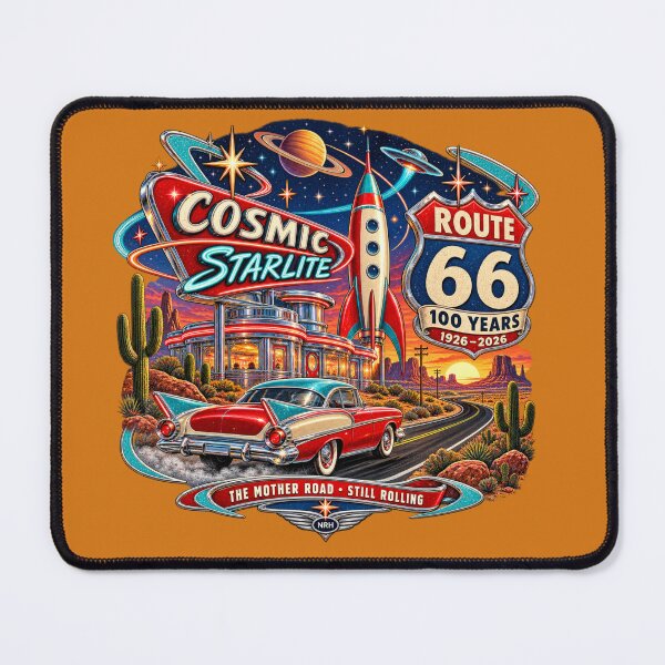 Item preview, Cosmic Starlite Route 66 100 Ans Mother Road designed and sold by Normandy Road Heritage™ - Vintage Garage Art.