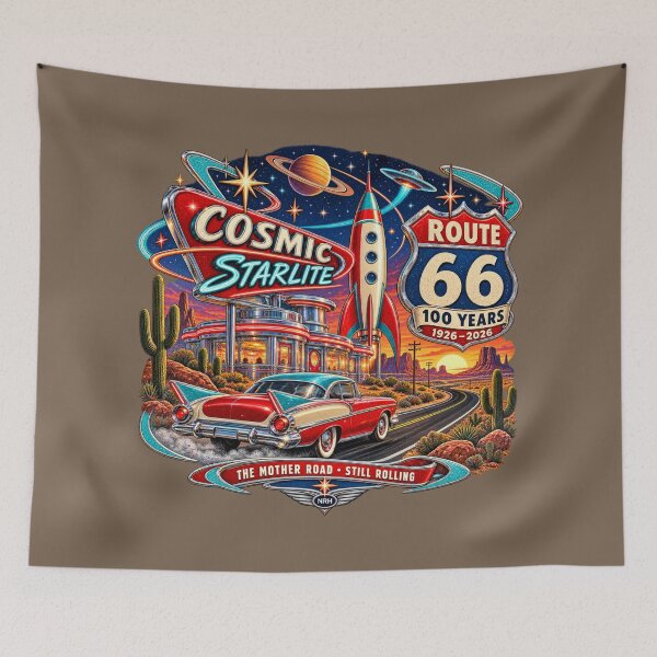 Item preview, Cosmic Starlite Route 66 100 Ans Mother Road designed and sold by Normandy Road Heritage™ - Vintage Garage Art.