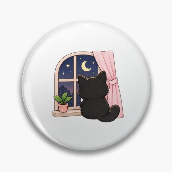 Item preview, Miso Cat Under the Stars – Cozy Black Cat Night designed and sold by MAPCollectives.