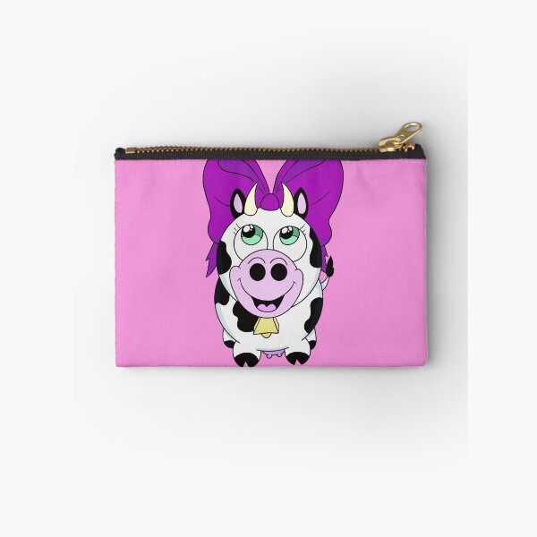 Item preview, Adorable Kawaii Cow with Big Purple Bow - Cute Farm Animal Cartoon designed and sold by CozyCritters8.
