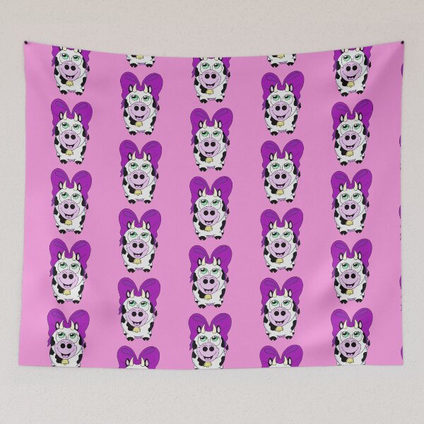 Item preview, Adorable Kawaii Cow with Big Purple Bow - Cute Farm Animal Cartoon designed and sold by CozyCritters8.