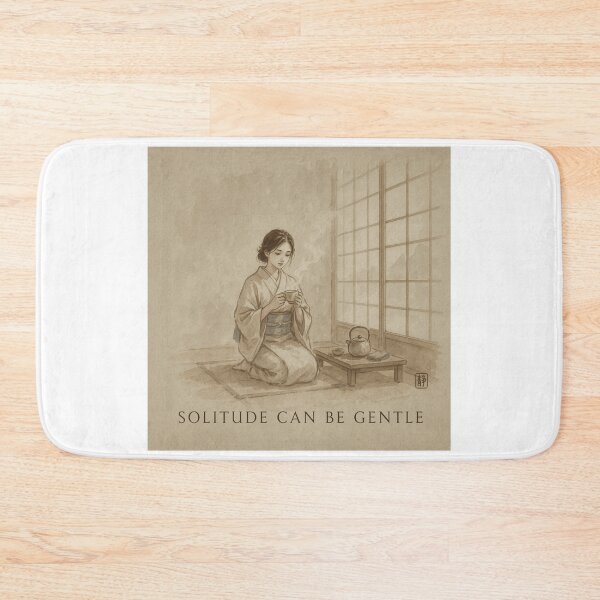 Item preview, Solitude Can Be Gentle – Watercolor Ink Illustration designed and sold by larbimalki.