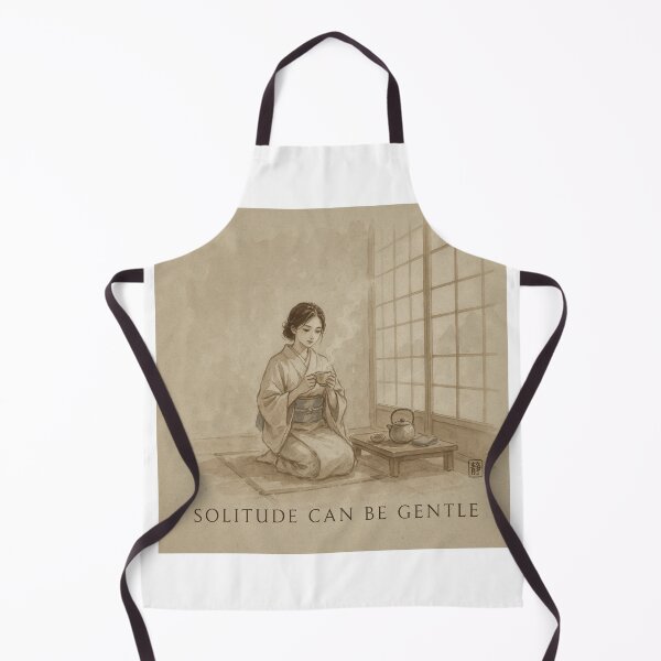 Item preview, Solitude Can Be Gentle – Watercolor Ink Illustration designed and sold by larbimalki.