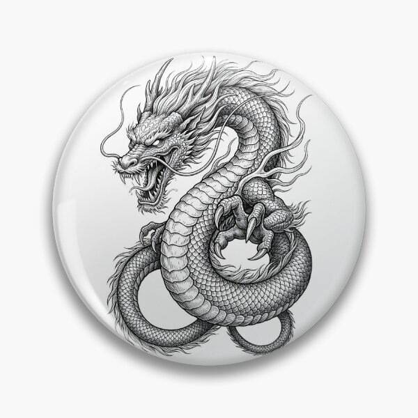 Item preview, Japanese Dragon Oni | Traditional Asian Dragon Ink Illustration designed and sold by DragonSerpent Ink.