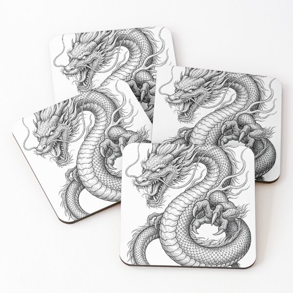 Item preview, Japanese Dragon Oni | Traditional Asian Dragon Ink Illustration designed and sold by DragonSerpent Ink.