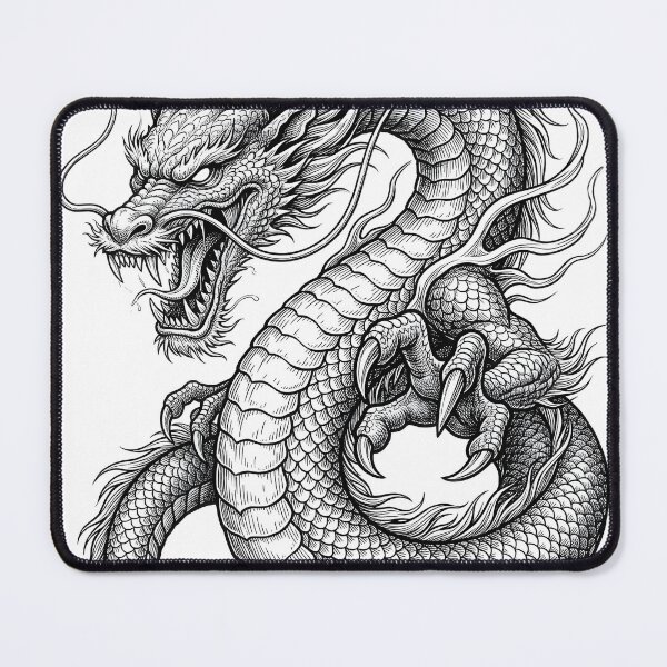Item preview, Japanese Dragon Oni | Traditional Asian Dragon Ink Illustration designed and sold by DragonSerpent Ink.