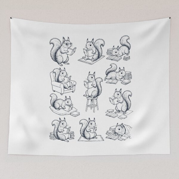 Item preview, Vintage Squirrel Book Reader Reading Animal Lover designed and sold by dian-rody-crest.