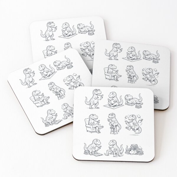 Item preview, Vintage T Rex Dinosaur Book Reader Reading Animal Lover designed and sold by dian-rody-crest.