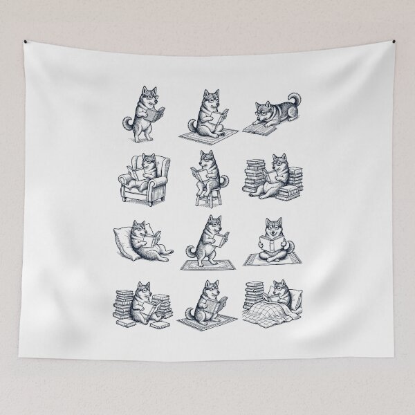 Item preview, Vintage Swedish Vallhund Book Reader Reading Dog Lover designed and sold by dian-rody-crest.