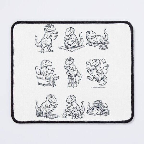 Item preview, Vintage T Rex Dinosaur Book Reader Reading Animal Lover designed and sold by dian-rody-crest.