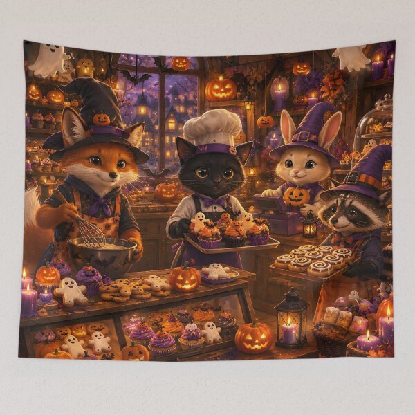 Item preview, Spooky Cozy Halloween Animal Bakery Kitchen designed and sold by Herodestroyer.