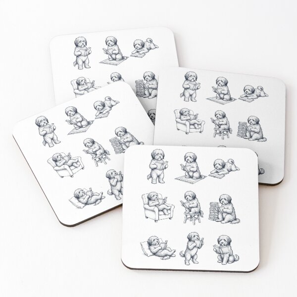 Item preview, Vintage Tibetan Terrier Book Reader Reading Dog Lover designed and sold by dian-rody-crest.