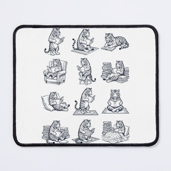 Item preview, Vintage Tiger Book Reader Reading Animal Lover designed and sold by dian-rody-crest.