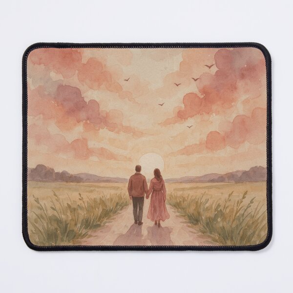 Item preview, Love Grows Stronger With Time – Sunset Couple Watercolor designed and sold by larbimalki.