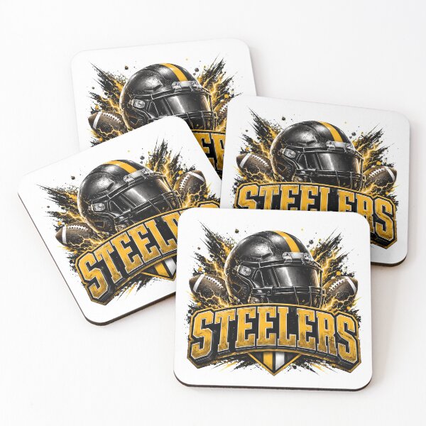 Item preview, Black and Gold Steelers Football Helmet Splash Graphic designed and sold by LindaWash39353.