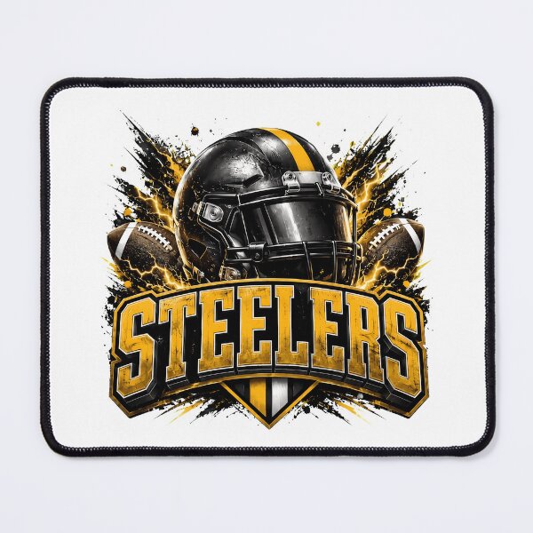 Item preview, Black and Gold Steelers Football Helmet Splash Graphic designed and sold by LindaWash39353.