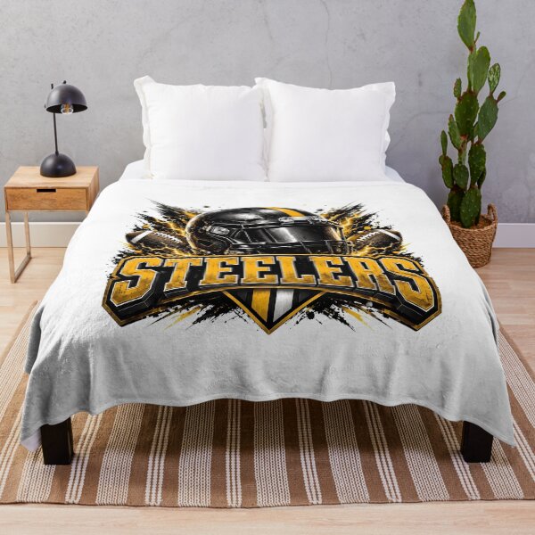 Item preview, Black and Gold Steelers Football Helmet Splash Graphic designed and sold by LindaWash39353.
