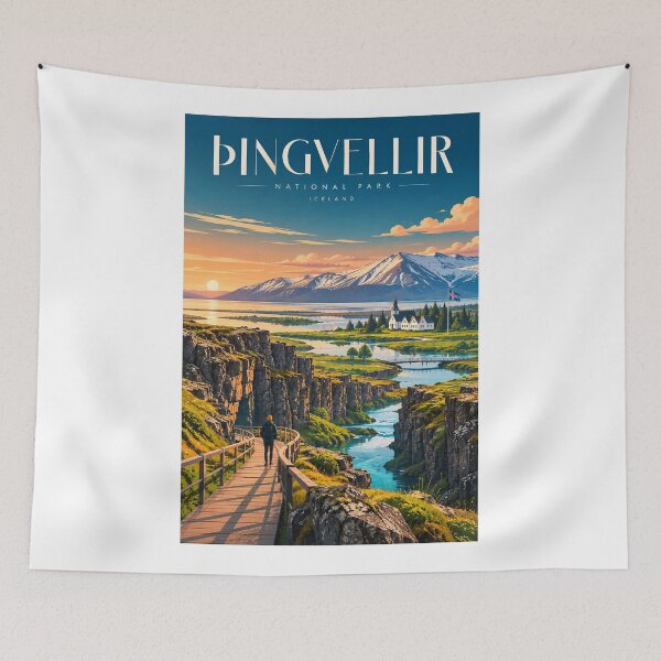 Item preview, Pingvellir National Park Iceland Rift Valley and Thingvellir Landscape designed and sold by Aryabek.
