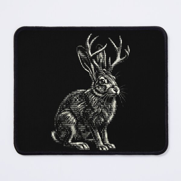 Item preview, Jackalope Ascii Art Horned Rabbit Mythical Creature designed and sold by d247.