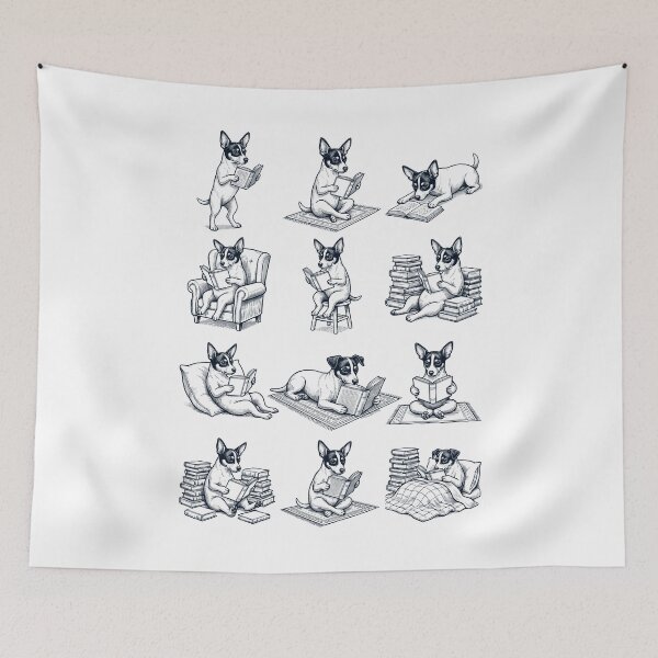 Item preview, Vintage Toy Fox Terrier Book Reader Reading Dog Lover designed and sold by dian-rody-crest.