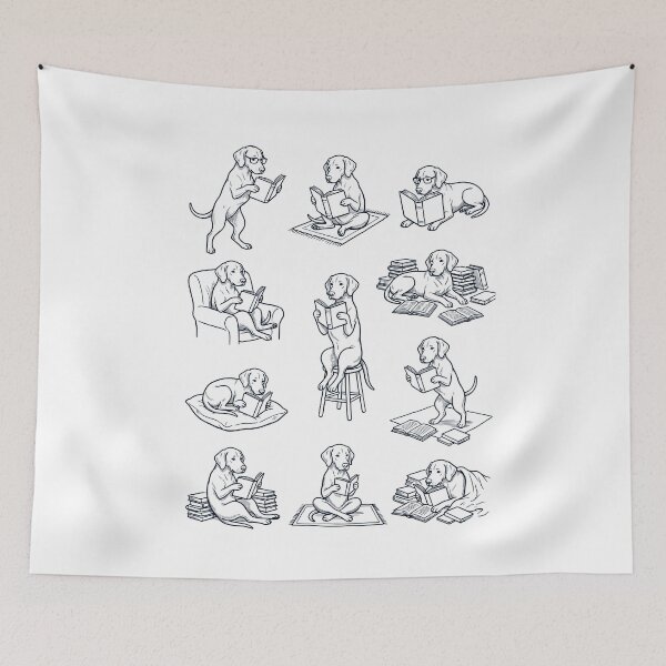Item preview, Vintage Vizsla Book Reader Reading Dog Lover designed and sold by dian-rody-crest.