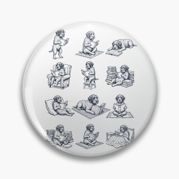 Item preview, Vintage Wirehaired Pointing Griffon Book Reader Reading Dog Lover designed and sold by dian-rody-crest.