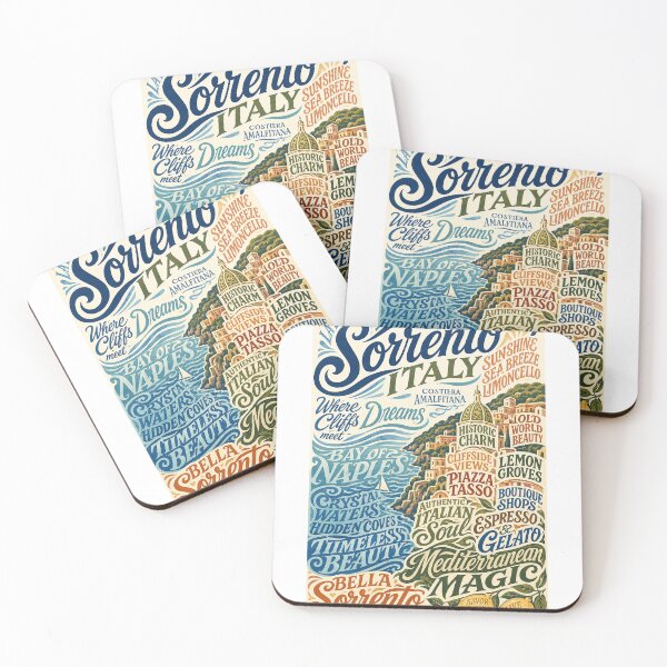 Item preview, Sorrento Italy Amalfi Coast Mediterranean Cliffs and Piazza Tasso designed and sold by Aryabek.