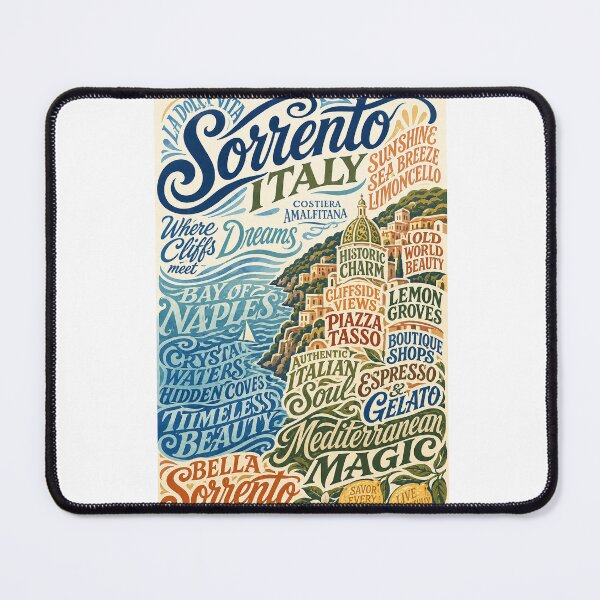 Item preview, Sorrento Italy Amalfi Coast Mediterranean Cliffs and Piazza Tasso designed and sold by Aryabek.