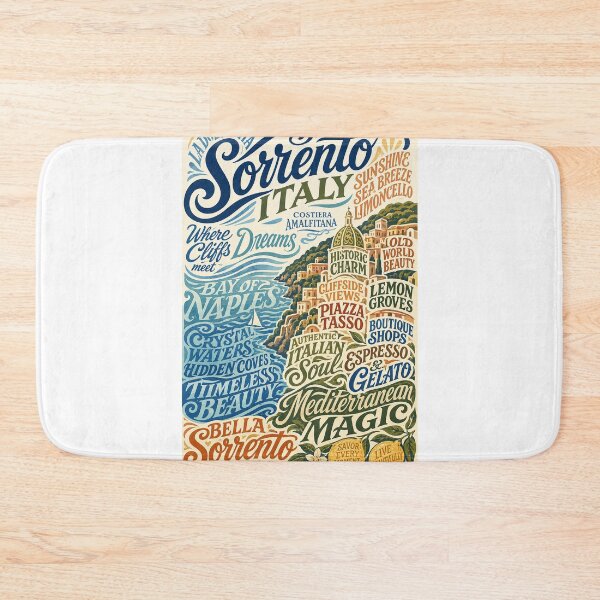 Item preview, Sorrento Italy Amalfi Coast Mediterranean Cliffs and Piazza Tasso designed and sold by Aryabek.