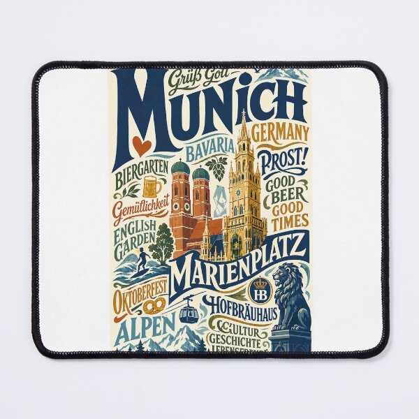 Item preview, Munich Germany Marienplatz Frauenkirche and Bavarian Landmarks designed and sold by Aryabek.
