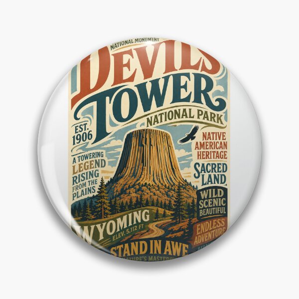 Item preview, Devils Tower Wyoming Black Hills National Monument Landscape designed and sold by Aryabek.