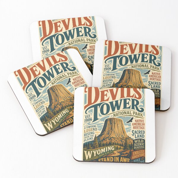 Item preview, Devils Tower Wyoming Black Hills National Monument Landscape designed and sold by Aryabek.