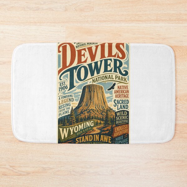 Item preview, Devils Tower Wyoming Black Hills National Monument Landscape designed and sold by Aryabek.