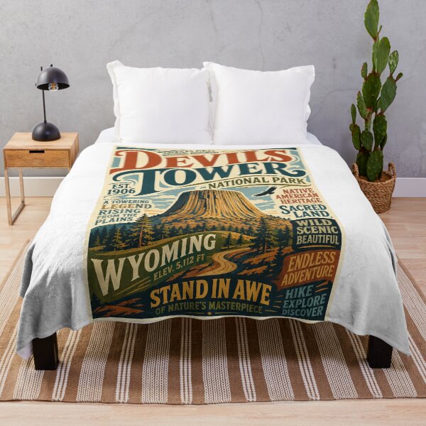 Item preview, Devils Tower Wyoming Black Hills National Monument Landscape designed and sold by Aryabek.
