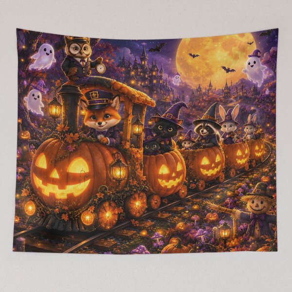 Item preview, Cute Halloween Pumpkin Express Animal Train designed and sold by Herodestroyer.