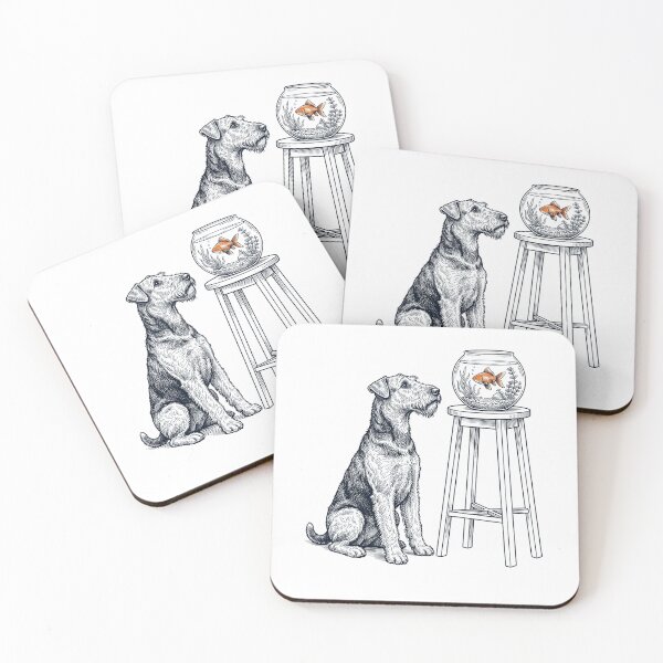 Item preview, Vintage Airedale Terrier with Goldfish Dog Lover designed and sold by dian-rody-crest.