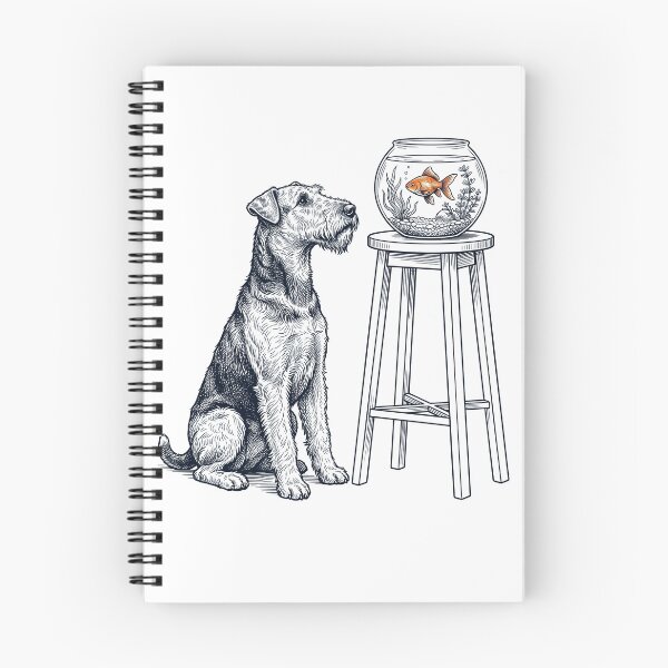 Item preview, Vintage Airedale Terrier with Goldfish Dog Lover designed and sold by dian-rody-crest.