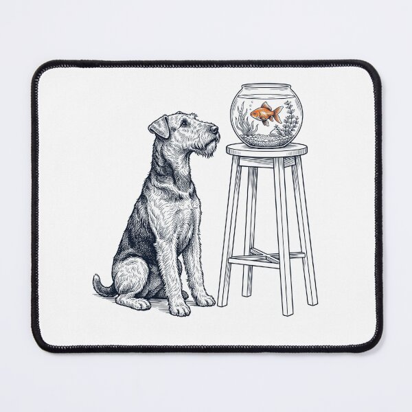 Item preview, Vintage Airedale Terrier with Goldfish Dog Lover designed and sold by dian-rody-crest.