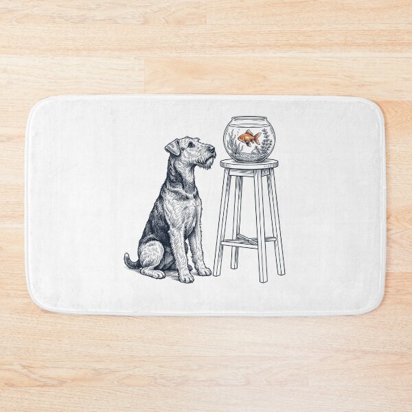 Item preview, Vintage Airedale Terrier with Goldfish Dog Lover designed and sold by dian-rody-crest.