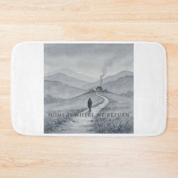 Item preview, Home Is Where We Return – Minimalist Dusk Watercolor Landscape Print designed and sold by larbimalki.