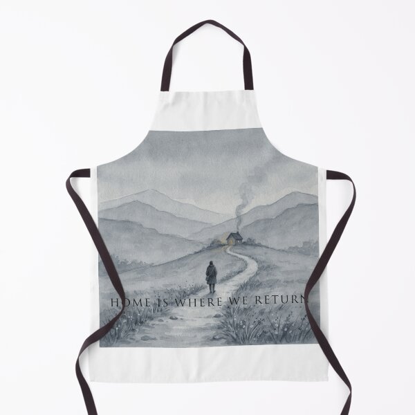 Item preview, Home Is Where We Return – Minimalist Dusk Watercolor Landscape Print designed and sold by larbimalki.
